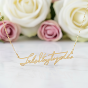 Loved Ones Handwriting Custom Necklace-Black Diamonds New York