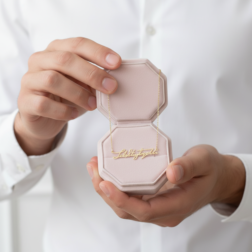 Loved Ones Handwriting Custom Necklace-Black Diamonds New York