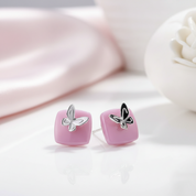 Lovely Butterfly Stud Earrings-Black Diamonds New York