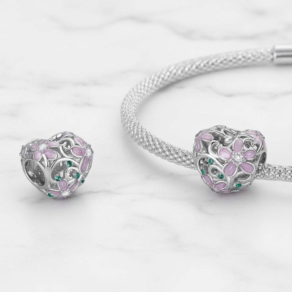 Lovely Flower, Lady Bug, & Clover Spacer Bead Charms-Black Diamonds New York