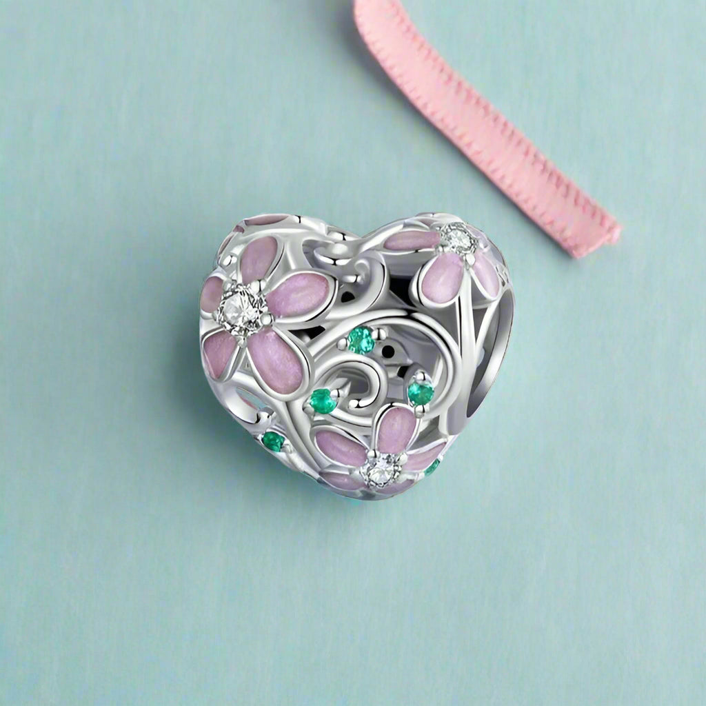 Lovely Flower, Lady Bug, & Clover Spacer Bead Charms-Black Diamonds New York