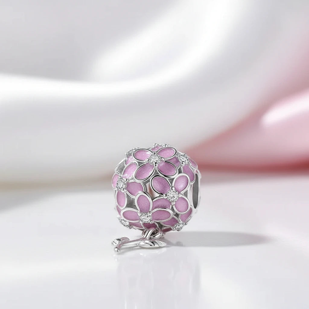 Lovely Flower, Lady Bug, & Clover Spacer Bead Charms-Black Diamonds New York