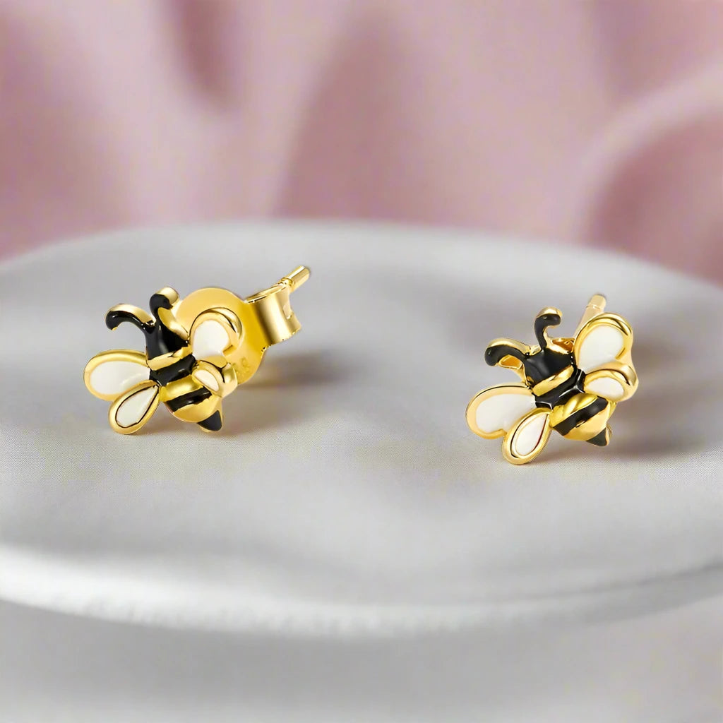 Lovely Honey Bee Necklace & Earrings Jewelry Set-Black Diamonds New York