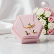 Lovely Honey Bee Necklace & Earrings Jewelry Set-Black Diamonds New York