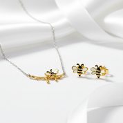 Lovely Honey Bee Necklace & Earrings Jewelry Set-Black Diamonds New York