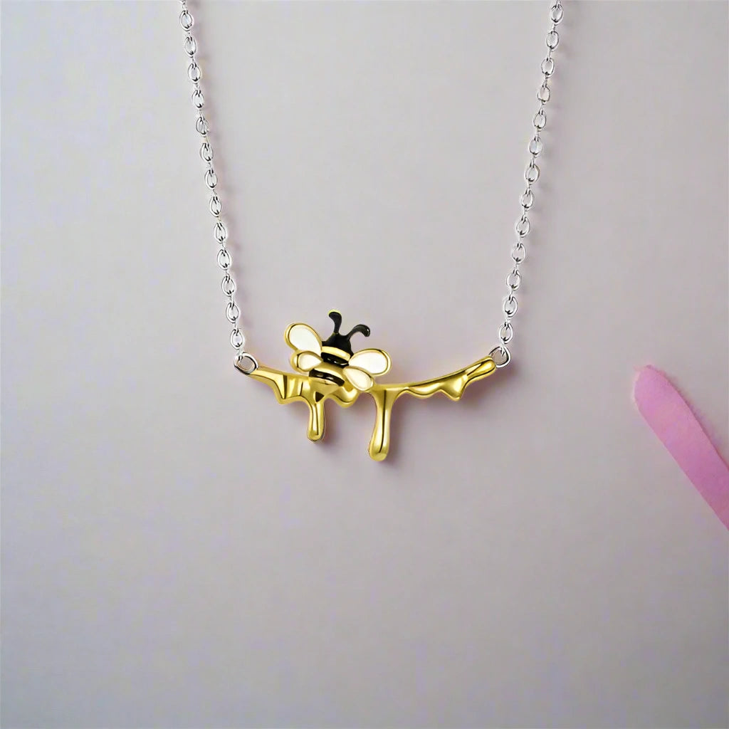 Lovely Honey Bee Necklace & Earrings Jewelry Set-Black Diamonds New York