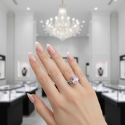 Lovely Oval Cut Pink Sapphire Wedding Ring Set-Black Diamonds New York