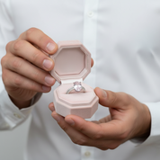 Lovely Oval Cut Pink Sapphire Wedding Ring Set-Black Diamonds New York