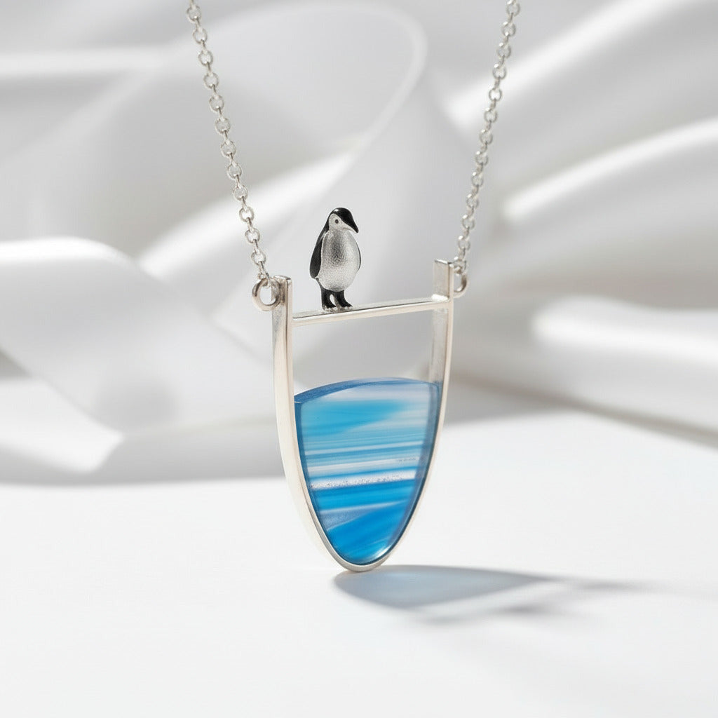 Lovely Penguin Necklace-Black Diamonds New York