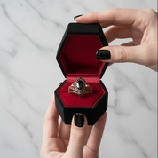 Loyalty Ring- 1ct Pear Cut Black Diamond Option Skull Ring Set-Black Diamonds New York