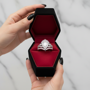 Loyalty Ring- 1ct Pear Cut Black Diamond Skull Ring Set-Black Diamonds New York