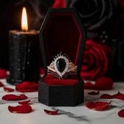 1ct Pear Cut Black Diamond Skull Ring Set-Black Diamonds New York