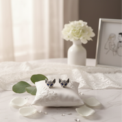 Blue-Eyed Kitten Head Earrings-Black Diamonds New York