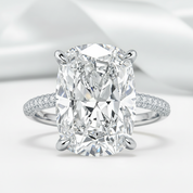 Luxurious Elongated Cushion Cut Engagement Ring-Black Diamonds New York