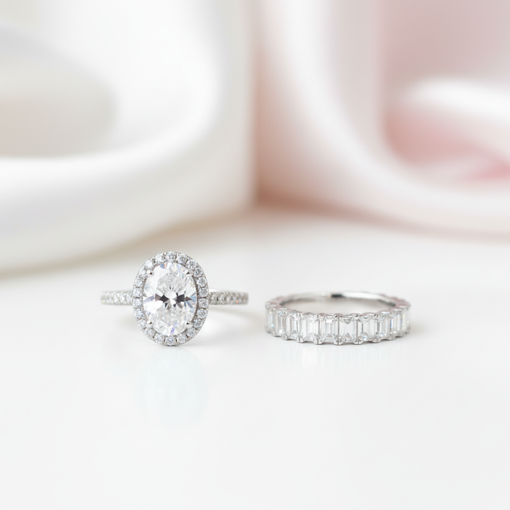 Luxurious Halo Oval Cut Simulated Diamond-Black Diamonds New York