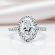 Luxurious Halo Oval Cut Simulated Diamond-Black Diamonds New York