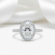 Luxurious Halo Oval Cut Simulated Diamond-Black Diamonds New York