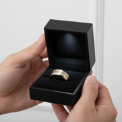 Luxurious Men's Brushed Tungsten Carbide Wedding Band-Black Diamonds New York