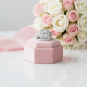 Luxurious Princess Cut Diamond Halo Engagement Set-Black Diamonds New York