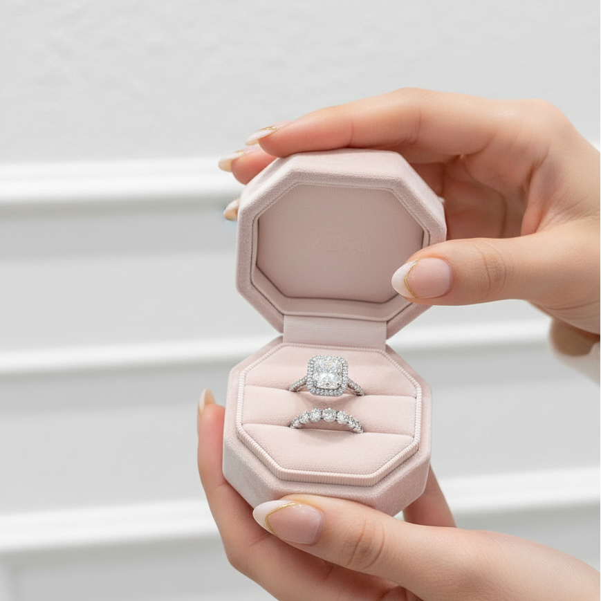Luxurious Princess Cut Simulated Diamond Option Wedding Set-Black Diamonds New York