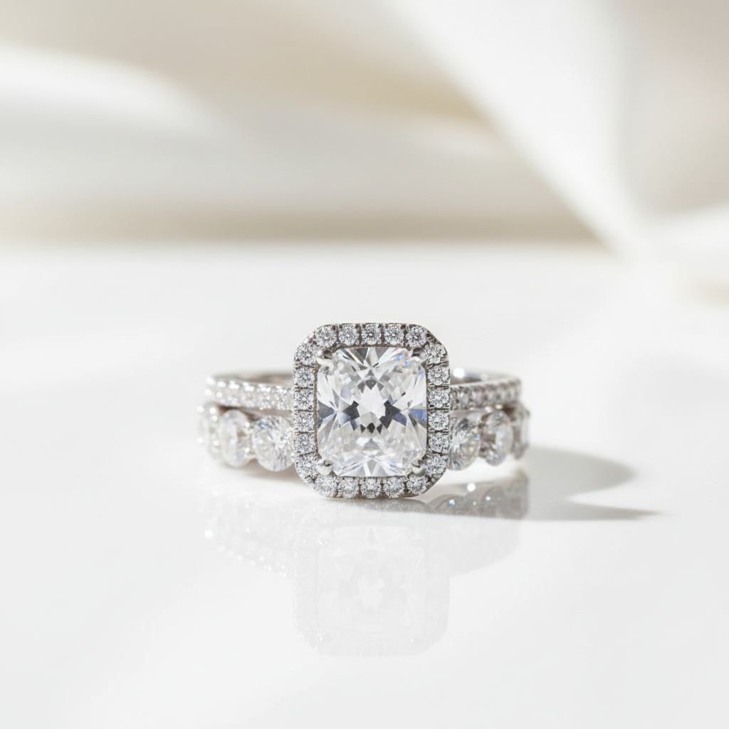 Luxurious Princess Cut Simulated Diamond Option Wedding Set-Black Diamonds New York