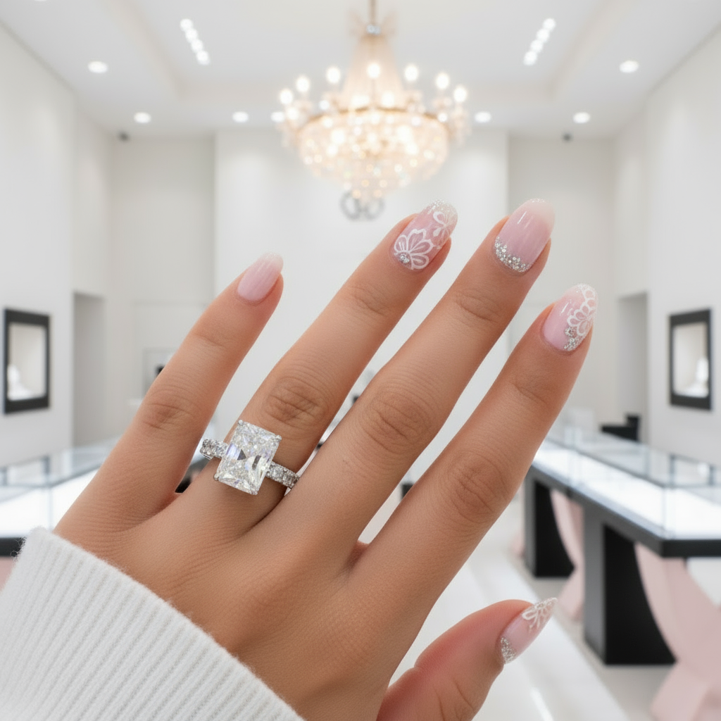 Luxurious Radiant Cut Simulated Diamond Ring Set-Black Diamonds New York