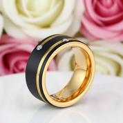 Luxurious Tungsten Wedding Band with Diamond-Black Diamonds New York