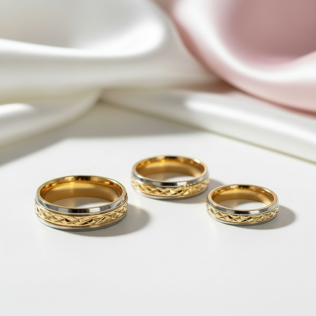 Luxurious Two-Tone Men's Titanium Wedding Band-Black Diamonds New York