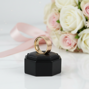 Luxurious Yellow Gold Tungsten Wedding Band-Black Diamonds New York