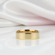 Luxurious Yellow Gold Tungsten Wedding Band-Black Diamonds New York
