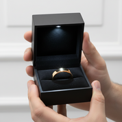 Luxurious Yellow Gold Tungsten Wedding Band-Black Diamonds New York