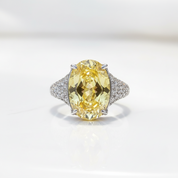 Luxurious Yellow Sapphire Oval Cut Diamond Option Engagement Ring-Black Diamonds New York