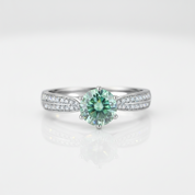 Luxury 1ct Green Diamond Option Ring Engagement Ring-Black Diamonds New York