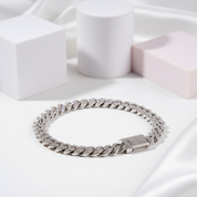 Luxury Hip Hop Full Pave Diamond Cuban Necklace and Bracelet-Black Diamonds New York