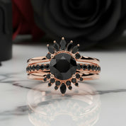 Mahal Kita (I LOVE YOU)- Rare Yellow Round Diamond Love Language Ring Set-Black Diamonds New York