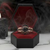 Mahal Kita (I LOVE YOU)- Rare Yellow Round Diamond Option Love Language Ring Set-Black Diamonds New York