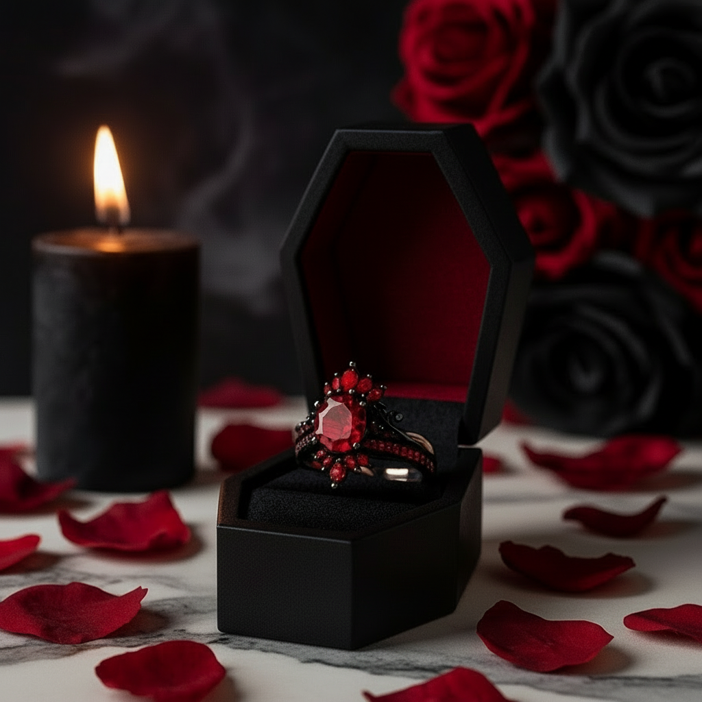 Mahal Kita (I LOVE YOU)- Rare Yellow Round Diamond Option Love Language Ring Set-Black Diamonds New York