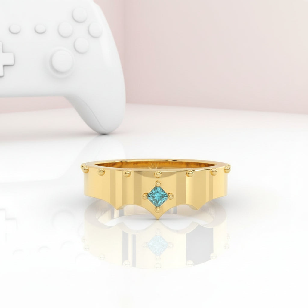 Unique Rings Gamee Marksman's Ring (Unisex)- 14k Yellow Gold Video Game Inspired Rings ...