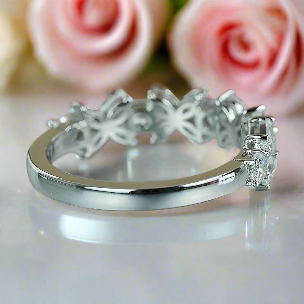 Marquise Cut Diamond Butterfly Wedding Band-Black Diamonds New York