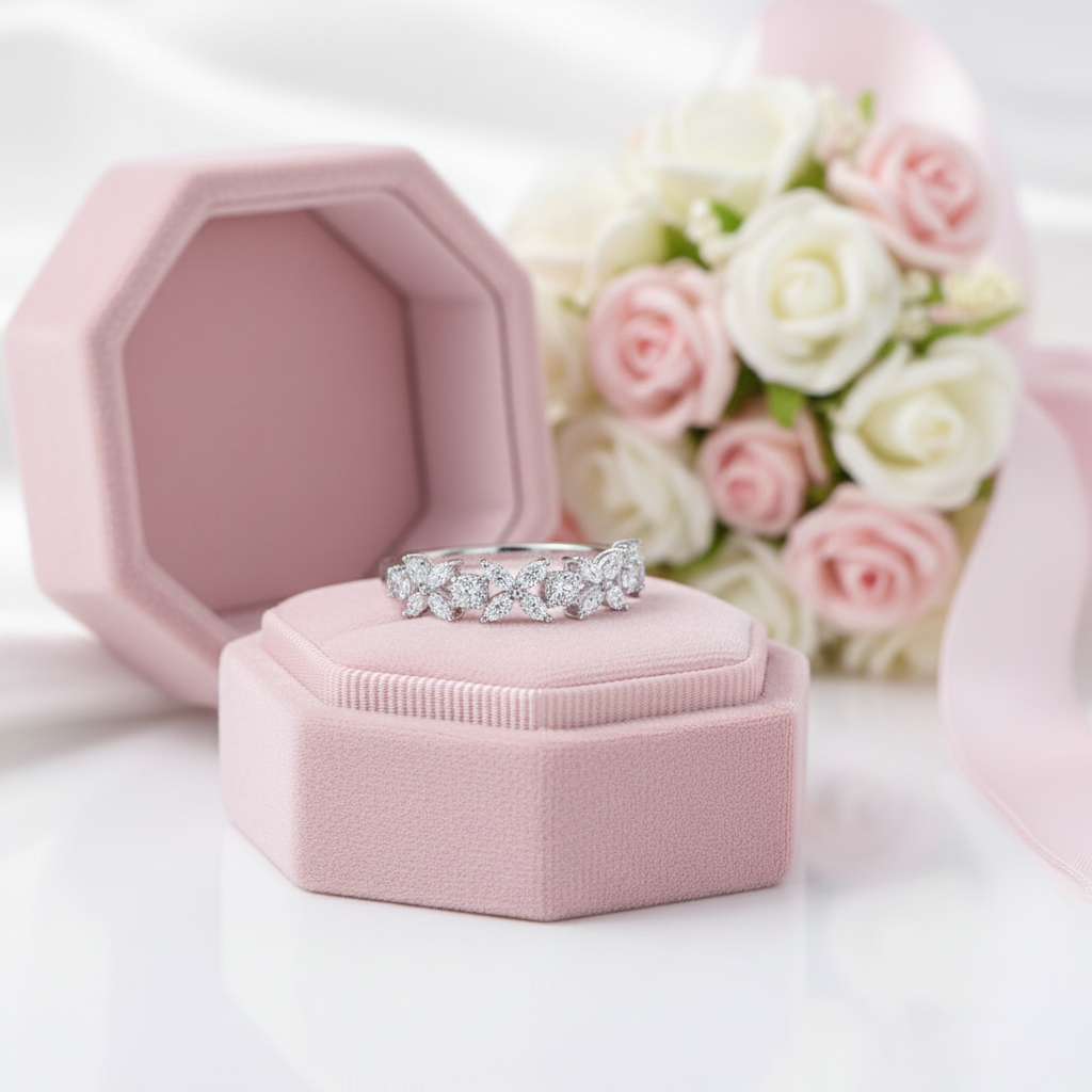 Marquise Cut Diamond Option Butterfly Wedding Band-Black Diamonds New York