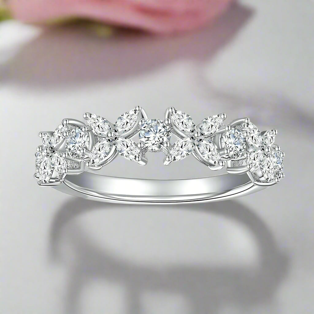 Marquise Cut Diamond Butterfly Wedding Band-Black Diamonds New York