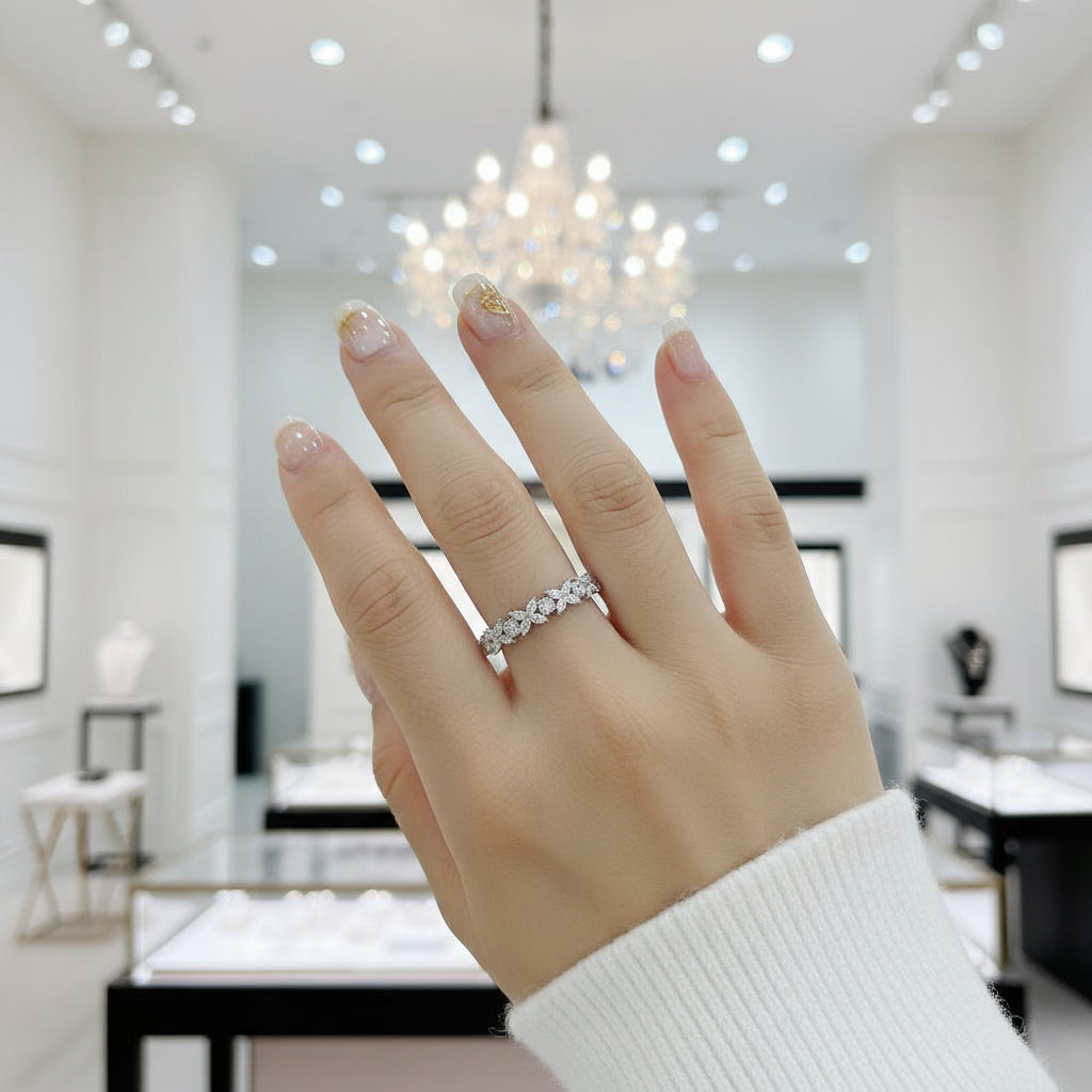 Marquise Cut Diamond Option Butterfly Wedding Band-Black Diamonds New York