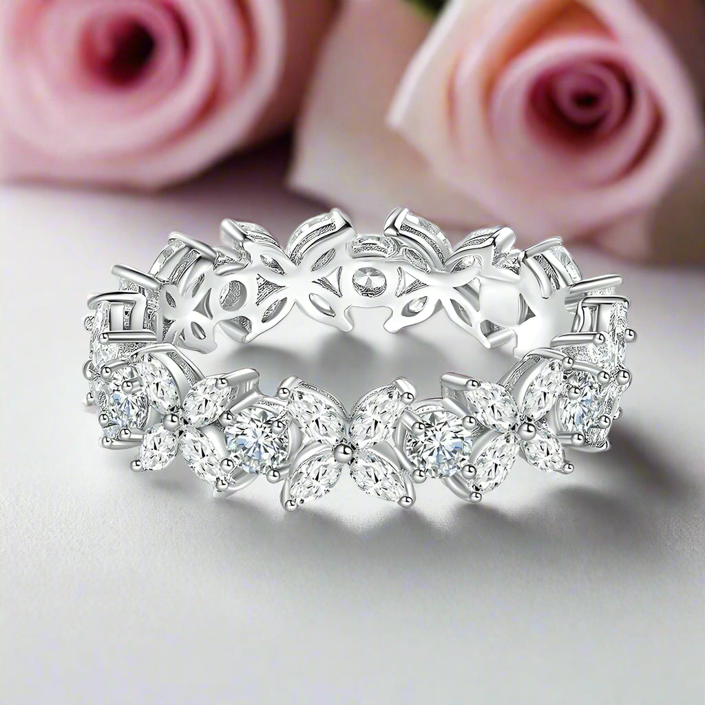 Marquise Cut Diamond Butterfly Wedding Band-Black Diamonds New York