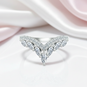 Marquise Cut Diamond Crown Wedding Band-Black Diamonds New York