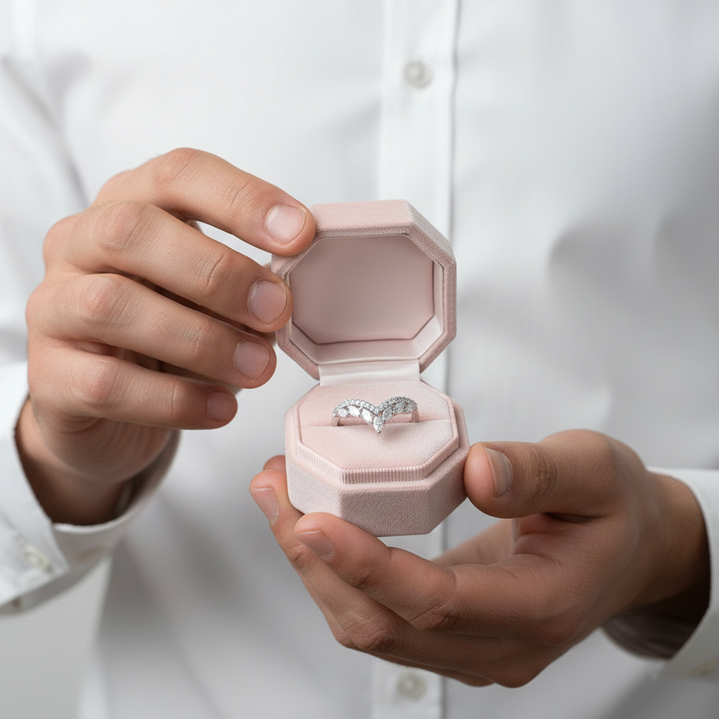 Marquise Cut Diamond Crown Wedding Band-Black Diamonds New York