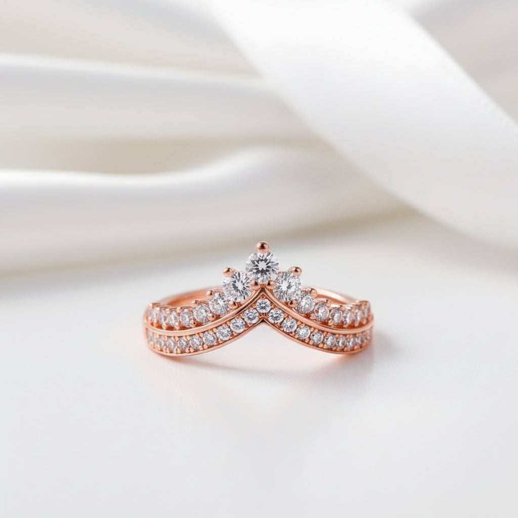 Marquise Cut Diamond Crown Wedding Band-Black Diamonds New York