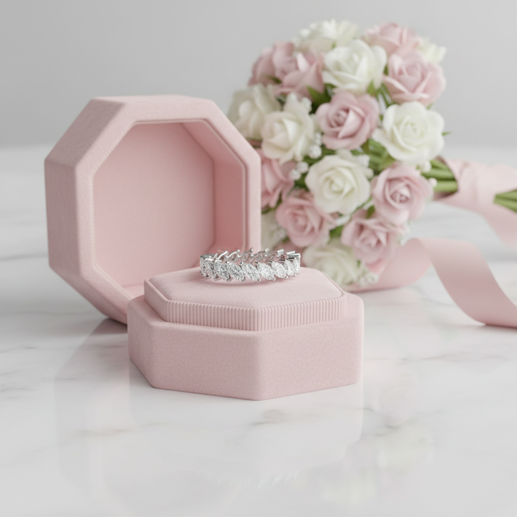 Marquise Cut Diamond Option Eternity Wedding Band-Black Diamonds New York