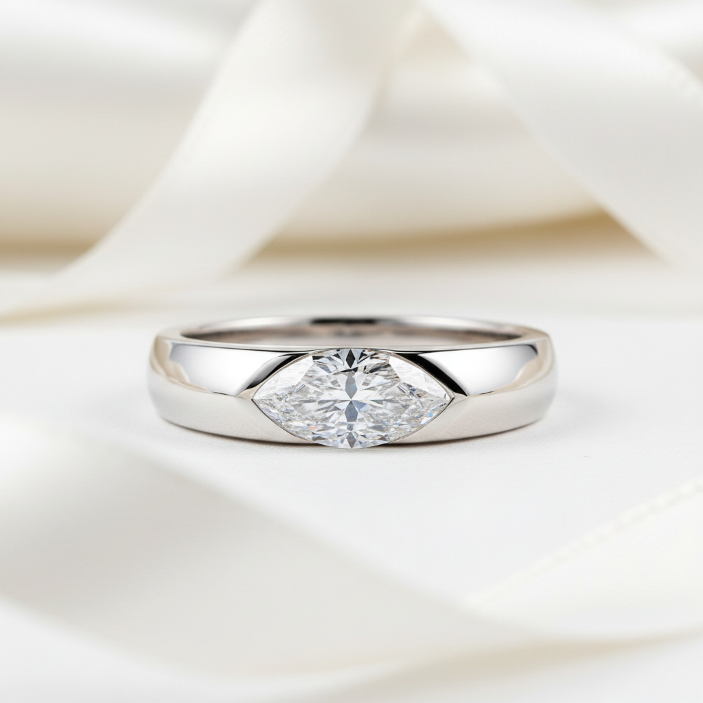 Marquise Cut Diamond Option Wedding Ring-Black Diamonds New York