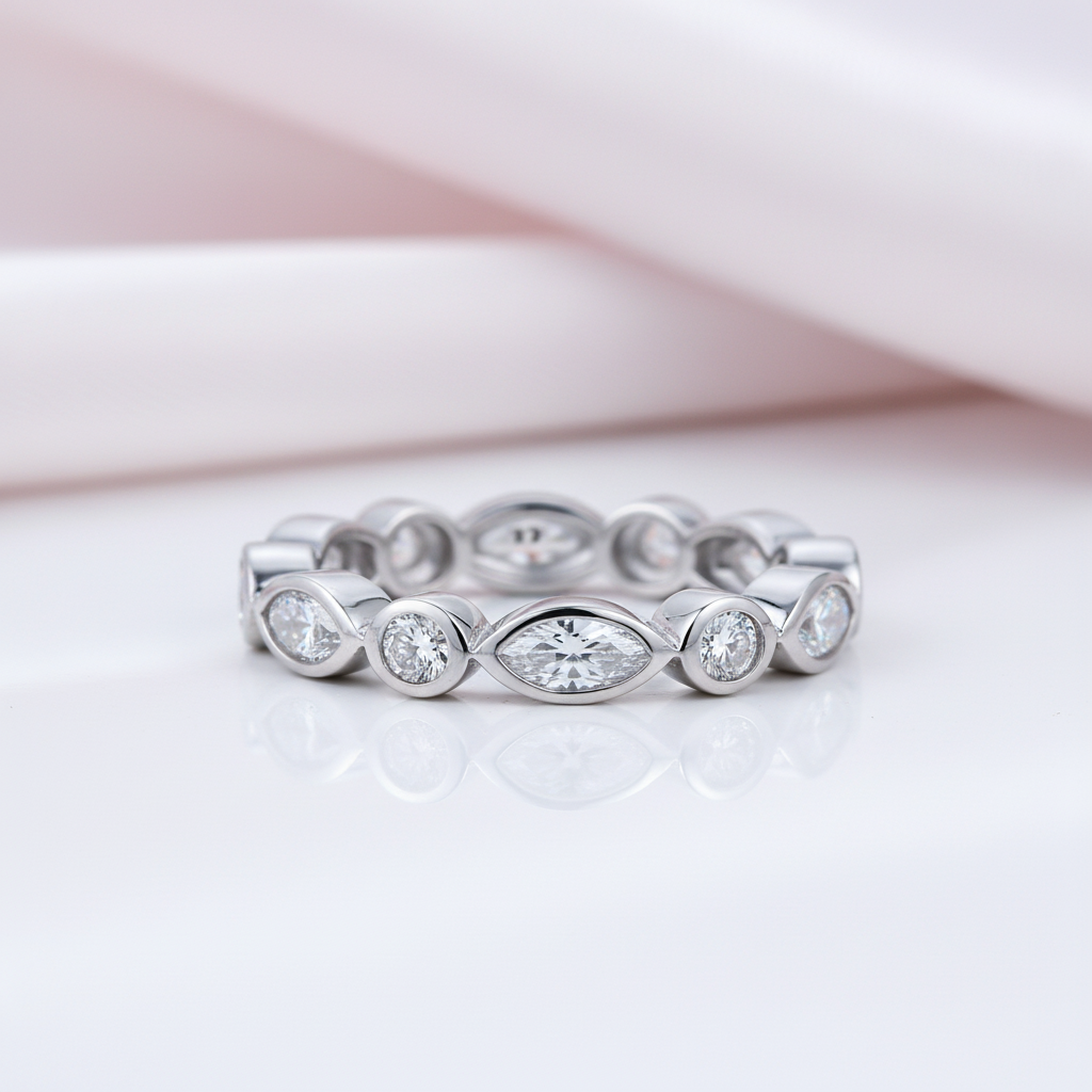 Marquise Ring Eternity Band Wedding Jewelry-Black Diamonds New York
