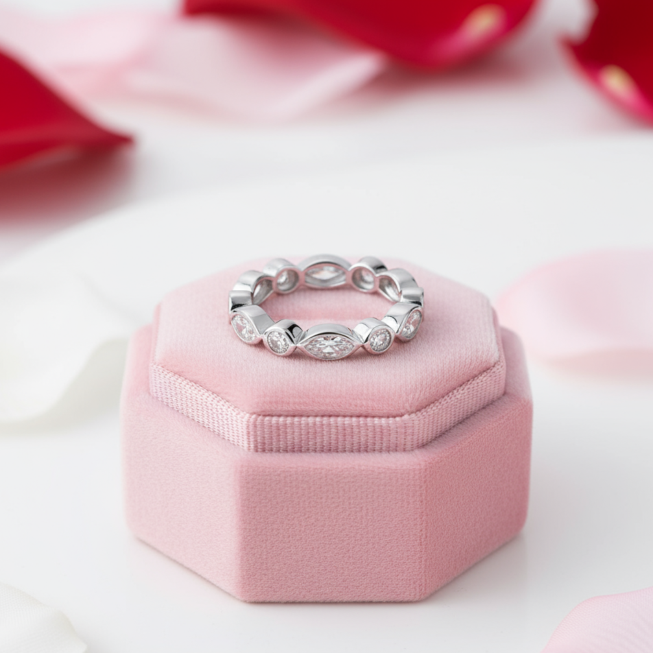 Marquise Ring Eternity Band Wedding Jewelry-Black Diamonds New York